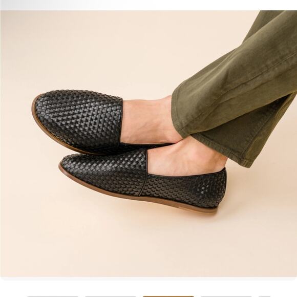 NEW Nisolo Alejandro slip on leather shoe woven black main image 8